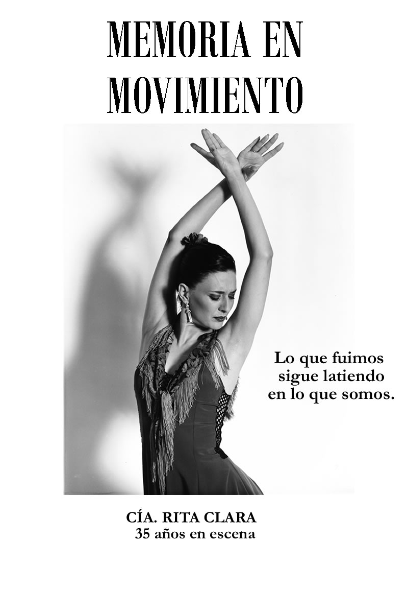 Cartel de Memoria en Movimiento, espectáculo de la Cía. Rita Clara por sus 35 años en escena.